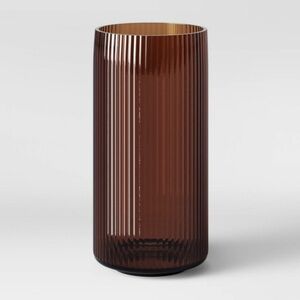 RESERVED ***Threshold Amber Ribbed Vase